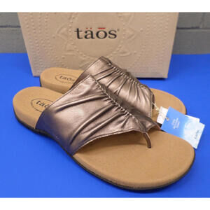 Taos GIFT 2 Cocoa Metallic GT2-12045 Slip on Support Sandals Ladies Size 12 Med